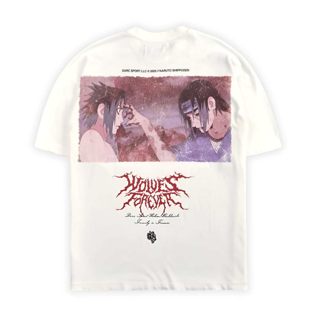CAMISETA OVERSIZED - SASUKE VS ITACHI WHITE