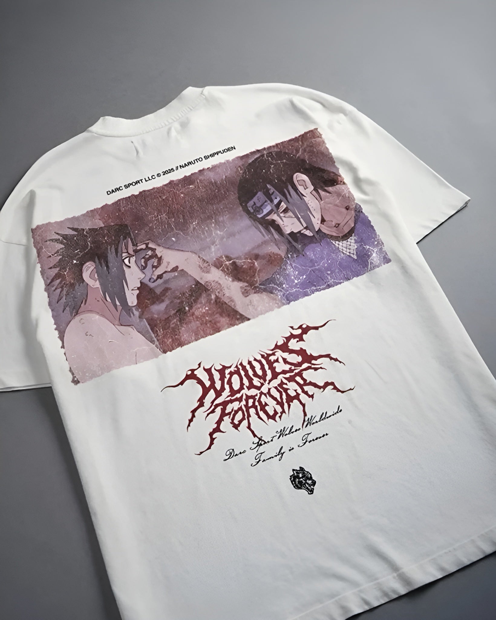 CAMISETA OVERSIZED - SASUKE VS ITACHI WHITE