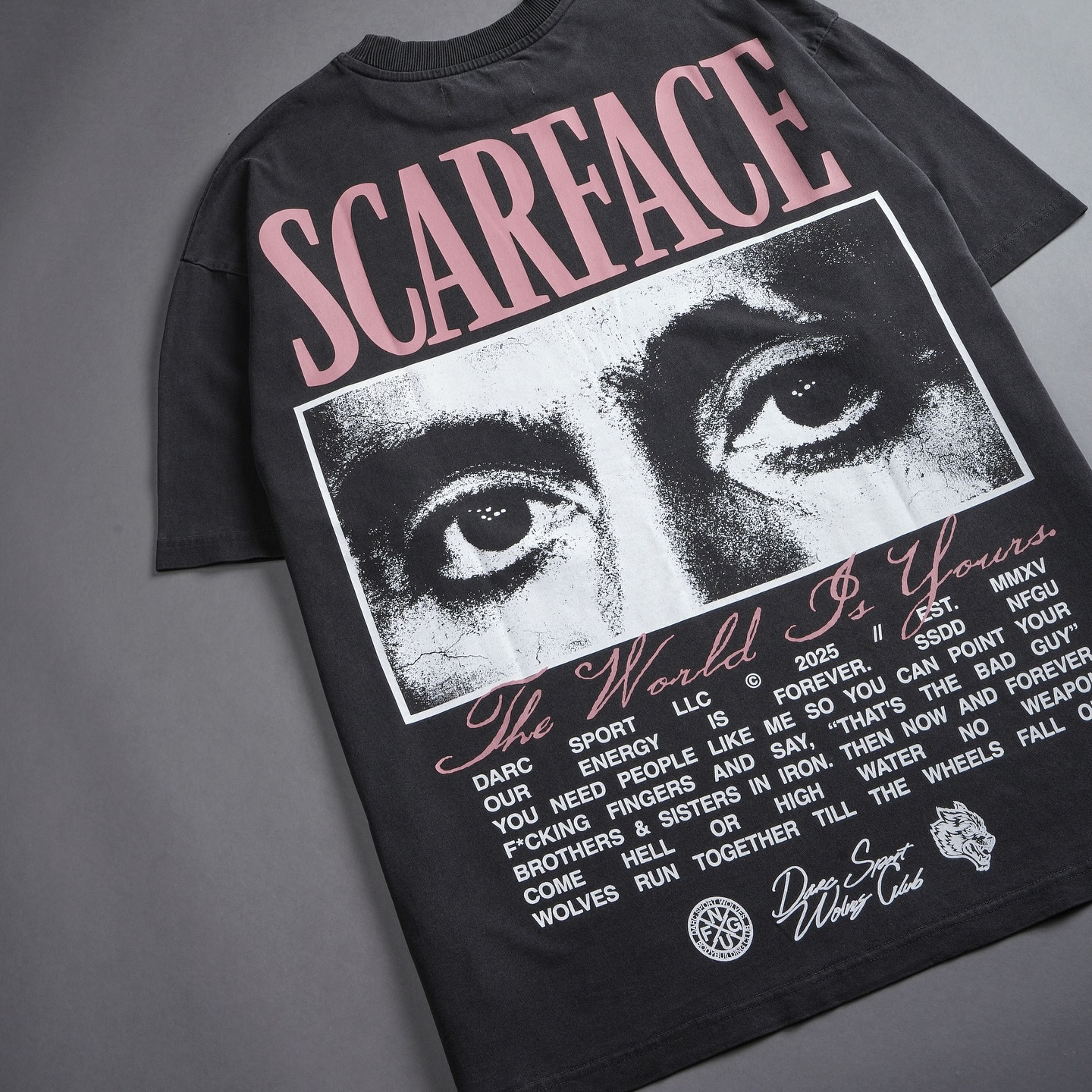 CAMISETA OVERSIZED -  THE EYES CHICO CHARCOAL
